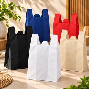 Sacs de courses personnalisables en non-tissé, durables, résistants à l'eau, écologiques, recyclés, légers, pour l'emballage de détail et d'épicerie sur mesure - Product Image 1