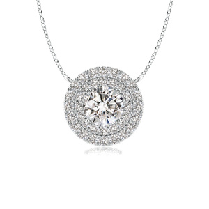Colgante de Diamantes de Lujo con Certificado IGI, Corte Brillante Redondo, Oro Blanco, Joyería de Compromiso para Mujer, Oro de 10K, 14K, 18K, Plata 925, 935 - Product Image 3