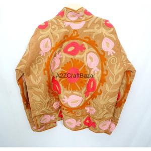 Veste en cotisse vintage brodée de fleurs, doublure en coton, séchage rapide, écologique, pour le printemps, l'été, l'automne et l'hiver - Product Image 6