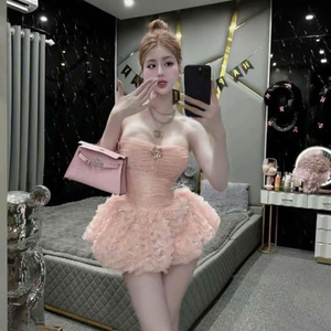 Vestido Maxi Elegante de Manga Corta para Mujer, Diseño Sencillo y Sólido, Combinación Perfecta de Elegancia, Comodidad, Casual y Formal, Cintura Natural - Product Image 5