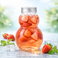 Bouteilles en plastique PET en forme de gourde de 500 ml avec bouchon à vis pour jus, emballages OEM en gros pour boissons, capacités 250 ml, 350 ml, 1000 ml, pour l'Amérique