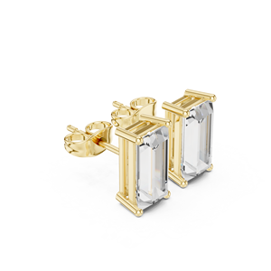 Pendientes de diamantes cultivados en laboratorio de oro de 18 quilates, certificados por IGI, corte esmeralda, D-F VVS-VS, diseño personalizado, diamante personalizado - Product Image 4