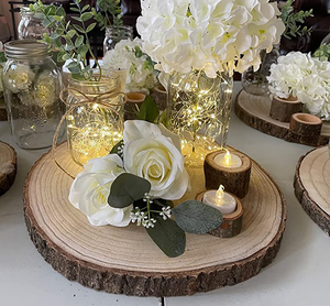 20 Pack Wooden <b>Tealight</b> Candle <b>Holders</b>, Rustic Votive <b>Holders</b> for Weddings, Parties, Birthdays, Holiday Decorations - Product Image 3