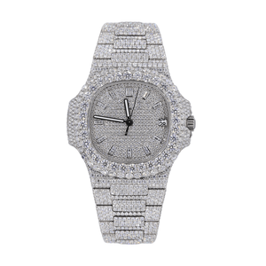 2024 Hip Hop joyería personalizada reloj de lujo de acero inoxidable completo Vvs Moissanite diamante reloj mecánico para hombres y mujeres - Product Image 1