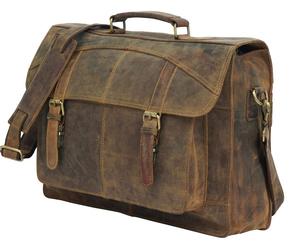 Sac messager en cuir véritable Crazy Horse imperméable, grand sac à bandoulière pour ordinateur portable, sac messager unisexe en cuir - Product Image 2