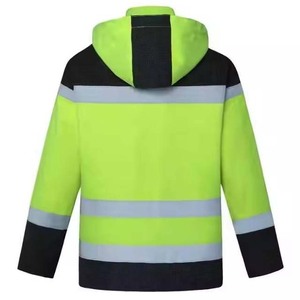 Unisex All Weather Work Utility Safety Jacket ANSI Class 1 High Visibility Two Tone Waterproof Breathable <b>LED</b> Flash Removable - Product Image 2