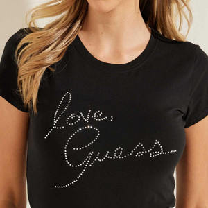 T-shirt pour femme inspiré de <span class=keywords><strong>Guess</strong></span>, imprimé avec du texte, coupe ajustée, mélange de coton doux, manches courtes, décontracté, été - Product Image 3