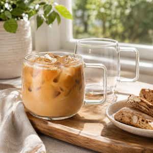 Tasse à café en verre borosilicate artisanal de 500 ml, tasse à thé, tasse à espresso sans plomb, tasse à latte, en vrac - Product Image 1