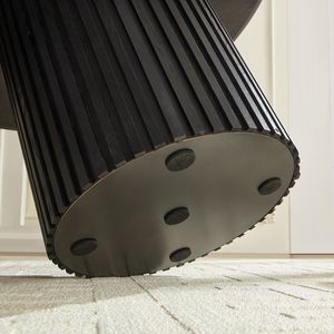 Tavolo da Pranzo Rotondo Moderno Stile Mid-Century da 46,45 Pollici in MDF Nero per Sala da Pranzo e Cene - Product Image 3