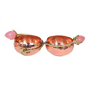 Cuencos Redondos Martillados de Cobre Hechos a Mano KAMRAN - Diseño Clásico para Almacenamiento en la Sala de Estar de Ensaladas, Frutos Secos, Especias - Product Image 1