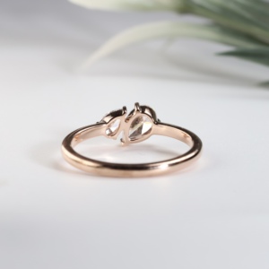 Anillo de Compromiso de Oro Rosa con Diamante Corte Pera, Clásico Toi Et Moi, Anillo de Boda de Dos Piedras, Joyería Fina, Regalo para Mujer - Product Image 2
