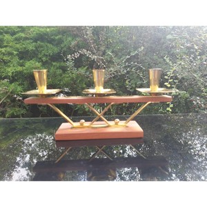 Porte-bougies en teck faits à la main, vente en gros |   Conception de pyramide naturelle - Product Image 2