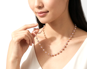 Collier de perles de 18 pouces plaqué or, bijoux élégants et à la mode pour femmes, cadeau pour elle - Product Image 1