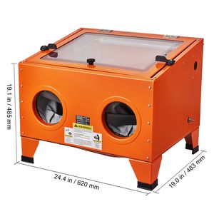Cabine de sablage portable de 25 gallons, en acier robuste, 40-120 PSI, pour sablage - Product Image 6
