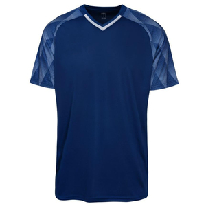 Maillot de football unisexe bleu clair à col en V et manches courtes, en maille polyester respirante, coupe classique, toutes saisons, couleur unie, personnalisable - Product Image 5