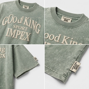 Camiseta Oversize Personalizada con Hombros Caídos, Lavado Vintage, Logotipo Bordado, Estilo Urbano, Algodón, Fabricante OEM ODM, Marca Privada, Top - Product Image 3