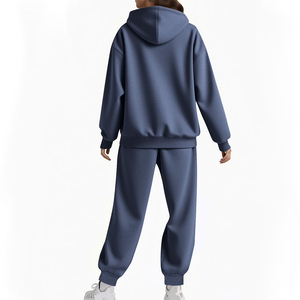 Conjunto Deportivo Casual con Capucha para Mujer, Talla Grande, Color Sólido, Cierre con Cordón, Corte Regular, Moda Urbana - Product Image 5