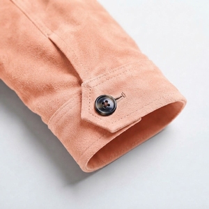 Mens Brown Full Zip Suede Style <b>Jacket</b> Casual Long Sleeve Outerwear <b>Jacket</b> for Everyday and Outdoor Wear - Product Image 5