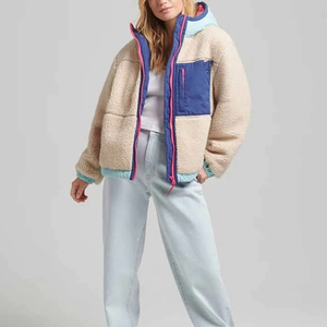 Veste polaire réversible unisexe à capuche avec fermeture éclair, doublure épaisse en sherpa, vêtement d'hiver décontracté, coupe classique, couleur unie - Product Image 3