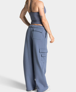 <b>Women's</b> High Waist Cargo Sweatpants Casual <b>Loose</b> Fit Wide Leg Full Length <b>Trousers</b> with Pockets - Product Image 1