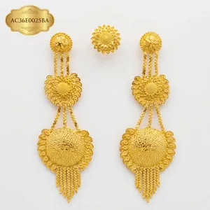 New Designer Gold Plated Stud Earrings Brass Cute Trendy Styles for Women's Fashion - Product Image 2