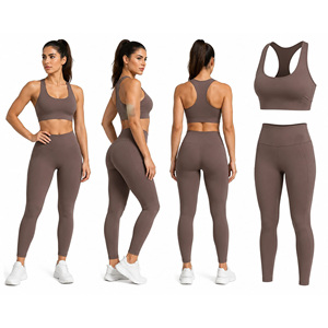 Ensemble de sport 2 pièces pour femme : Soutien-gorge de sport et leggings taille haute – Idéal pour le yoga, la gym et l'entraînement - Product Image 6