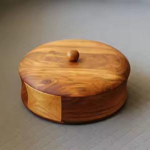 Boîte à chapati en bois multifonctionnelle, boîte de rangement pour pain roti avec couvercle pour la table de cuisine - Product Image 5