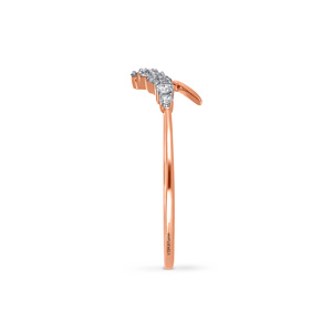 Anillo Abierto con Diamante Cultivado en Laboratorio de Corte Redondo y Diseño Floral en Oro de 10K, 14K, 18K, Plata 925, 935, Joyería Fina Personalizada - Product Image 4