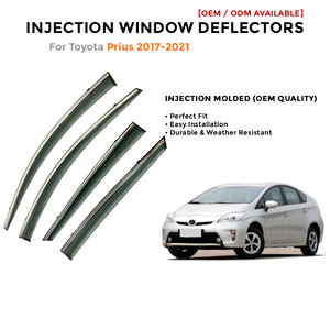 Déflecteurs de vitres injectés pour Toyota Prius 2017-2021 – Pare-pluie et déflecteurs de vent - Product Image 2