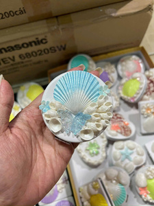 Espejo de Maquillaje Decorativo con Conchas Marinas, Espejo de Bolsillo Costero Hecho a Mano para Mujer, Regalo de Viaje, Recuerdo de Playa y Uso en Boutiques - Product Image 4