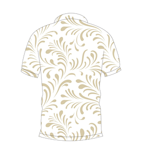 Camisa Polo Personalizada para Hombre, Blanca y Beige, con Estampado Floral Abstracto, Manga Corta, Informal, de Verano, para Golf - Product Image 5