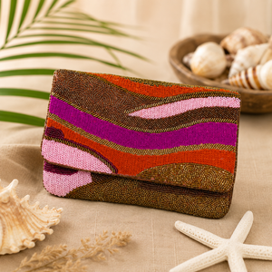 Nouveauté : Pochette perlée multicolore faite à la main, sac de soirée de créateur pour femme, dernière tendance en matière de pochettes perlées - Product Image 1