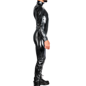 Traje de látex negro para hombre, traje ajustado de cuerpo entero, disfraz de manga larga para fiesta, escenario, cosplay - Product Image 1