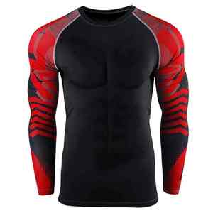 Eco-Friendly Men's Gym Fitness Compression Shirts Polyester Cotton Quick Dry Breathable Full <b>Sleeve</b> Customizable Sizes & Color - Product Image 4