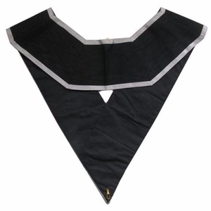Collar de Rito Escocés de 32.º Grado, Negro Moiré con Bordes Blancos, Regalia Masónica, Accesorios del Rito Escocés, Collar Ceremonial Masónico - Product Image 4