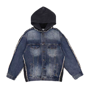 Chaquetas de Hombre a la Moda, Estilo Denim Desgastado con Roturas, Sudadera con Capucha, Moda Moderna y Elegante - Product Image 1