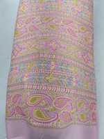 Tissu Georgette Multicolore avec Broderie Sifli, 65 GSM, Largeur 44 Pouces, Matériau Imprimé Sifli pour Costumes de Créateurs et Vêtements Ethniques