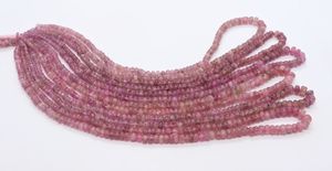 Perles de tourmaline rose naturelle lisses en forme de rondelle, perles de tourmaline naturelle simples en forme de rondelle pour la fabrication de bijoux, vente en gros - Product Image 4
