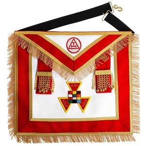 Delantal de Alto Sacerdote del Capítulo del Arco Real, de terciopelo rojo, para regalia masónica y ceremonia de la Logia del Arco Real - Product Image 1