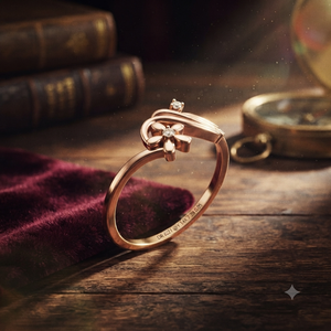 Bague élégante en or rose à motif floral ondulé pour femme, bijou de mode minimaliste pour promesse ou fiançailles, cadeau idéal - Product Image 1