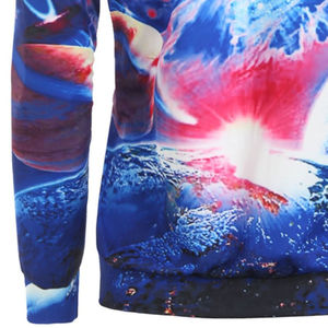 Sudadera con Capucha para Hombre, Estampado Galáctico, Corte Regular, Transpirable, Tejido de Poliéster, Informal, Otoño, Manga Larga - Product Image 6