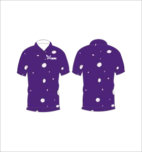 เสื้อโปโลผู้ชายแบบสั่งทำพิเศษ สีม่วงลายจุด สำหรับกอล์ฟ ระบายเหงื่อได้ดี แขนสั้น ประสิทธิภาพสูง ผู้ผลิต OEM - Product Image 2