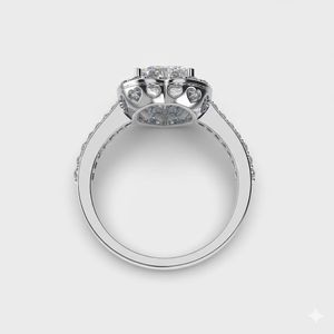 Bague Infinity Glow pour femme en argent sterling 925 de 3 g avec diamant ovale de 1,5 ct cultivé en laboratoire, bijou élégant et raffiné, idéal comme cadeau - Product Image 3