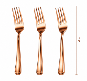 Fourchettes en plastique or rose en gros, couverts jetables robustes or rose pour fêtes, mariages et événements - Product Image 2