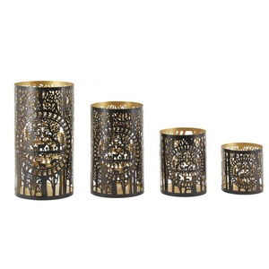 Porte-bougies votives de Noël en métal faits à la main, découpés au laser, motif village et antilope, plusieurs tailles - Product Image 3