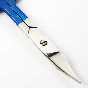 Ciseaux à ongles argentés avec manche bleu, de haute qualité, ciseaux de manucure professionnels, lame de coupe en acier inoxydable, outil de soin des ongles - Product Image 2