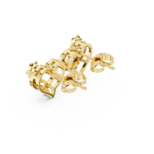 Boucles d'oreilles en or jaune 18 carats avec diamants de laboratoire en or jaune pour femmes – Bijoux élégants et romantiques - Product Image 2
