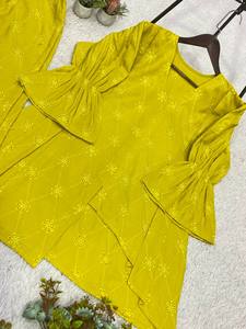 Nuevo Conjunto de Fiesta para Mujer a la Moda con Bordado, Top y Pantalón de Algodón Antiarrugas de TENNECY - Product Image 5