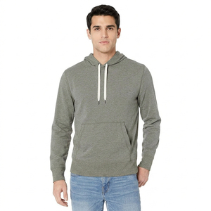 Sweat-shirt à capuche unisexe gris, coupe classique, en molleton de coton, pull décontracté avec poche avant, vêtement d'hiver, séchage rapide - Product Image 1