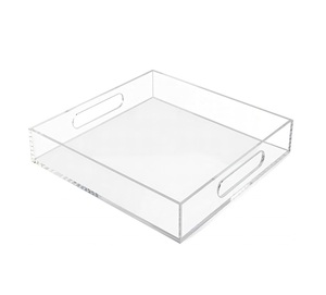 Clear Hotel Home Use Acrylic <b>Tray</b> Use Table Food Coffee Buffet Display Plastic Bread Cake <b>Snack</b> <b>Tray</b> Exquisite Design Wholesale - Product Image 2
